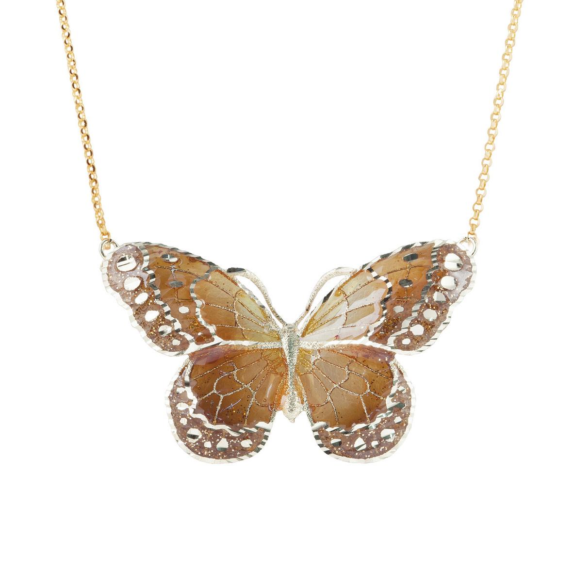 18 kt gold enamelled butterfly necklace - Artlinea S.r.l.