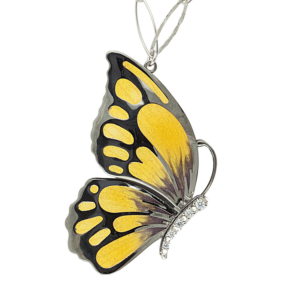 18 kt gold enamelled butterfly necklace - Artlinea S.r.l.